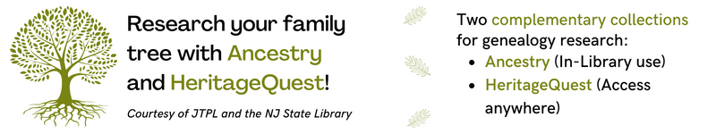 Conduct genealogy research with Ancestry and Heritage Quest